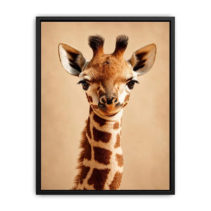 Cute giraffe animal canvas art for nursery and modern kids room decor.