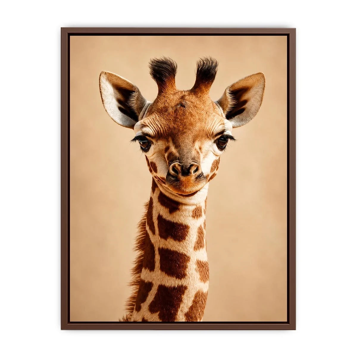 Cute giraffe animal canvas art for nursery and modern kids room decor.