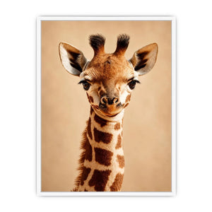 Cute giraffe animal canvas art for nursery and modern kids room decor.
