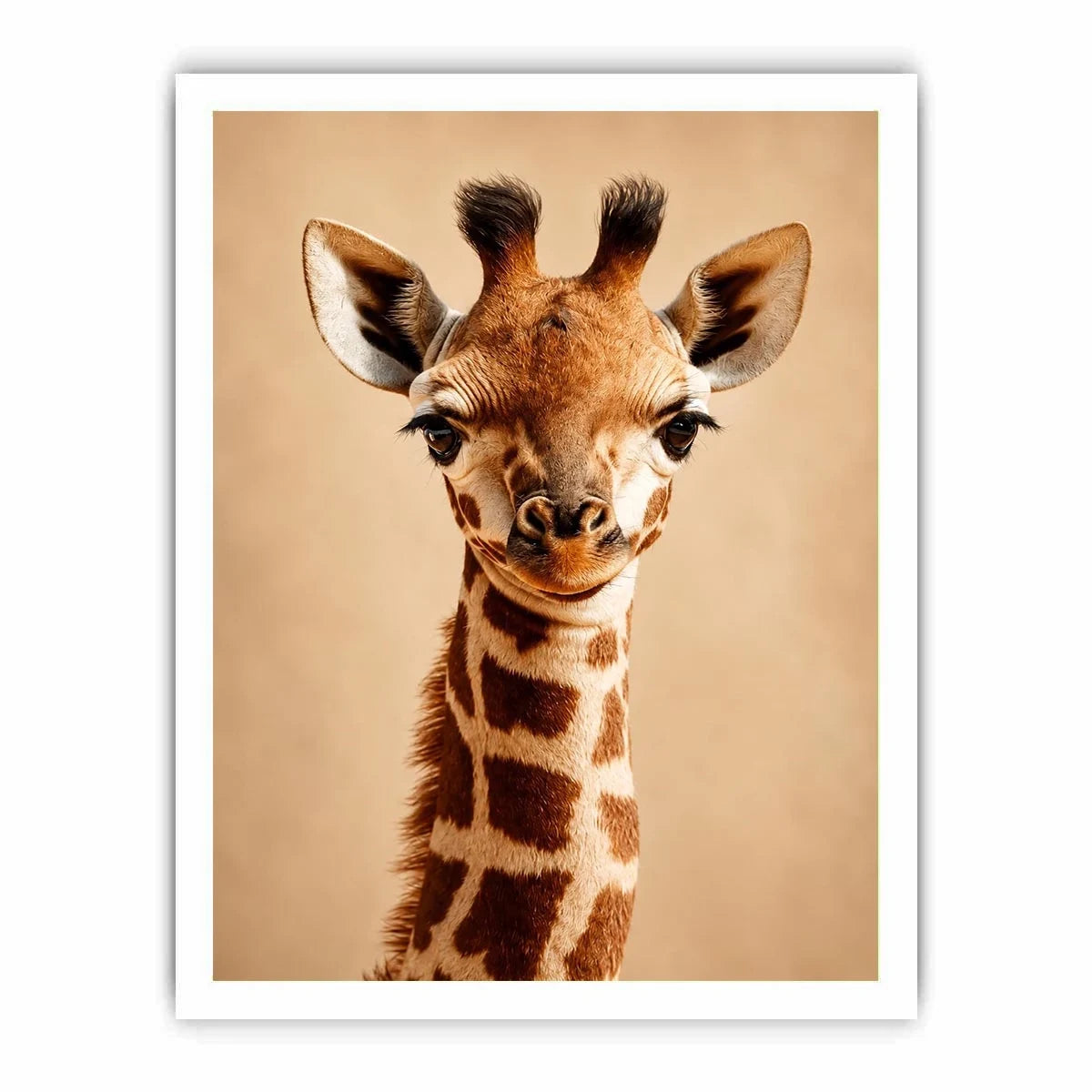 Cute giraffe animal canvas art for nursery and modern kids room decor.