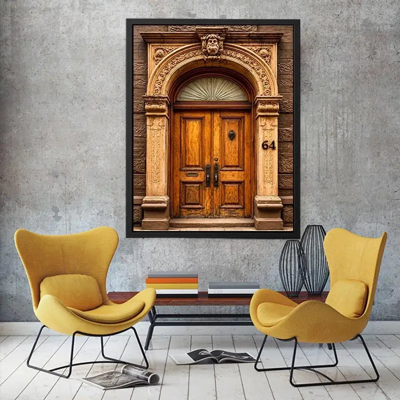 Vintage architectural doorway photography for hallway and entryway wall decor.