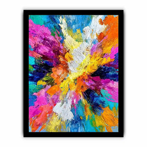 Colorful abstract canvas art with bold brushstrokes for modern living room decor.