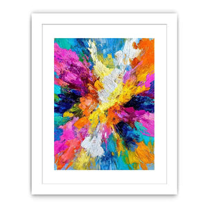 Colorful abstract canvas art with bold brushstrokes for modern living room decor.
