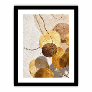 Gold neutral geometric abstract canvas art for luxury bedroom and living room decor.