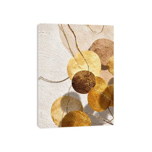 Gold neutral geometric abstract canvas art for luxury bedroom and living room decor.