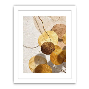 Gold neutral geometric abstract canvas art for luxury bedroom and living room decor.