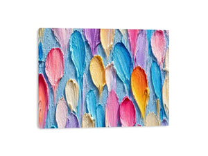 Colorful impasto petal canvas print for bright modern room decor.