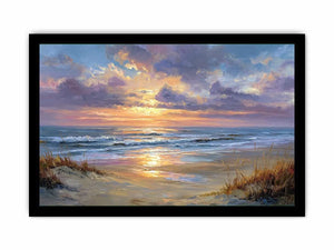Aerial beach photography canvas print with turquoise waves for coastal living room decor.