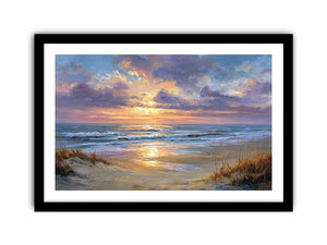 Aerial beach photography canvas print with turquoise waves for coastal living room decor.