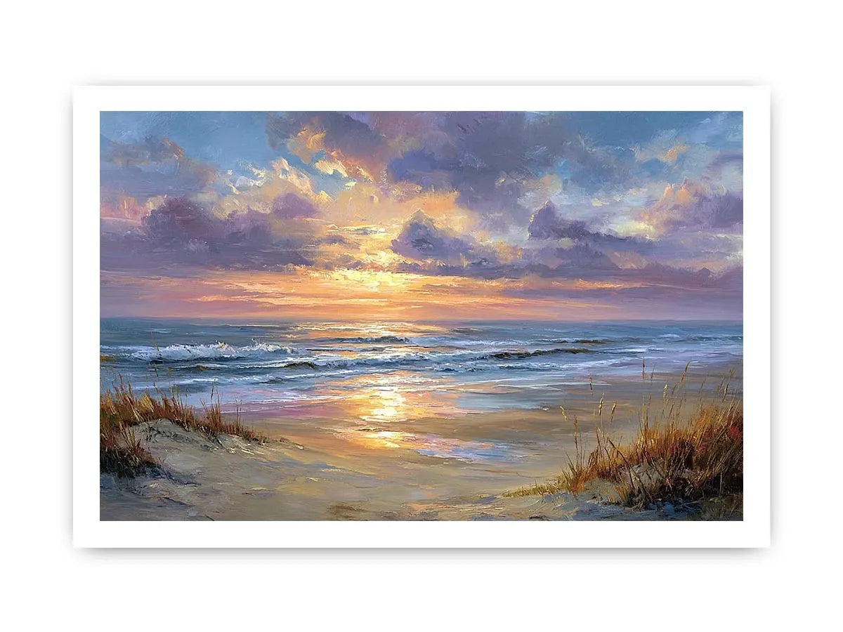 Aerial beach photography canvas print with turquoise waves for coastal living room decor.