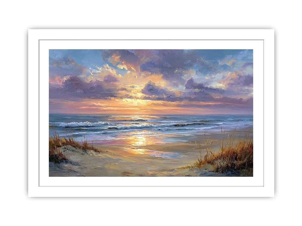Aerial beach photography canvas print with turquoise waves for coastal living room decor.