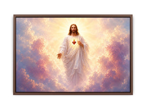Radiant Jesus sacred heart canvas art for peaceful home decor.