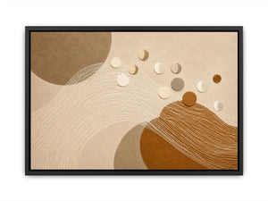 Neutral abstract geometric canvas art for modern living room decor.