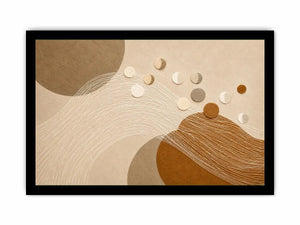 Neutral abstract geometric canvas art for modern living room decor.