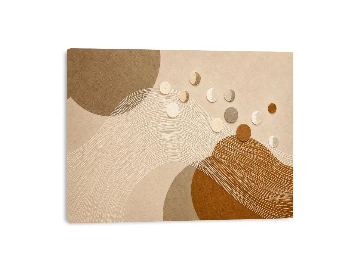 Neutral abstract geometric canvas art for modern living room decor.