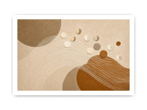 Neutral abstract geometric canvas art for modern living room decor.