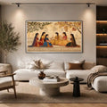 traditional women garden canvas art for elegant living room decor.