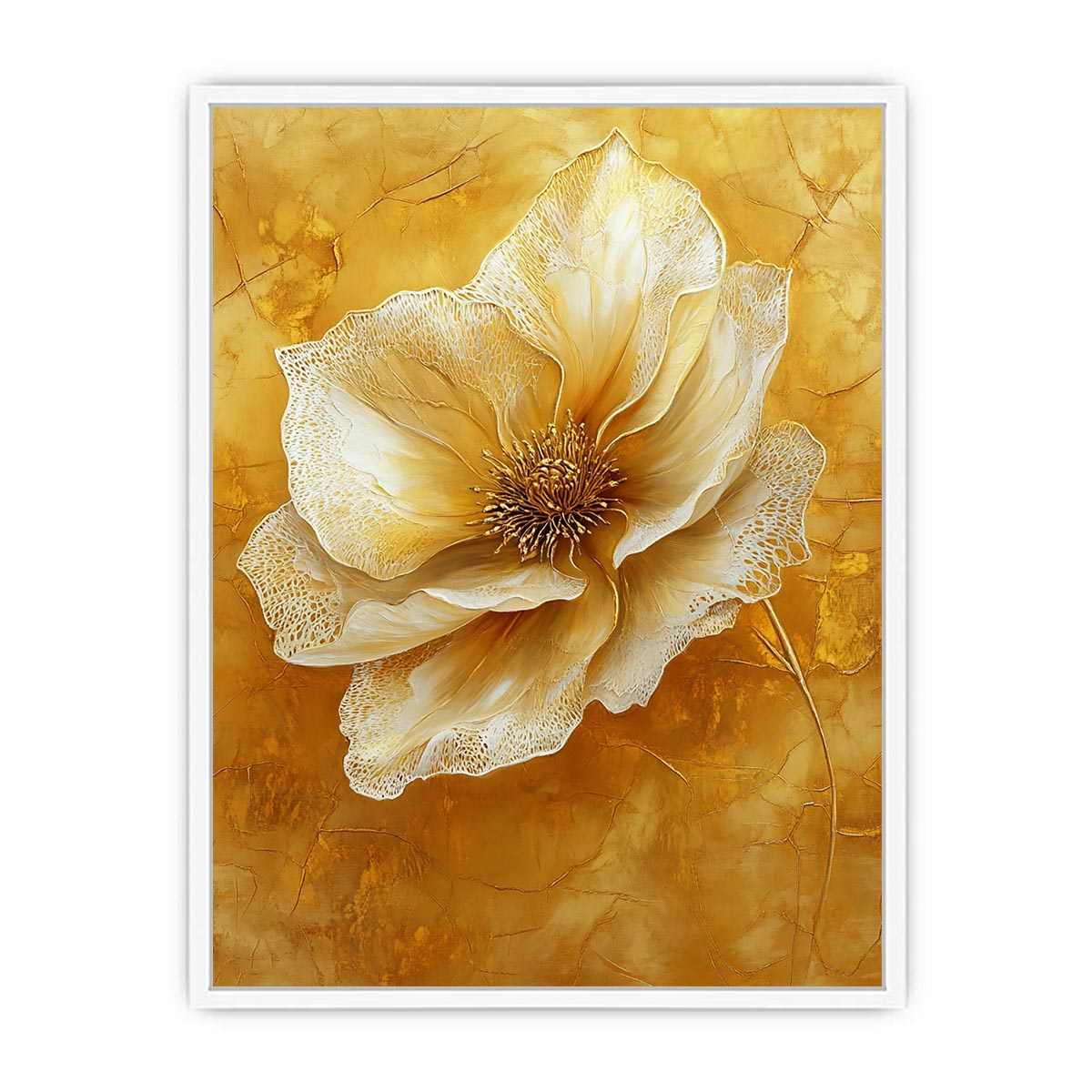 Gold Flower Canvas Painting 