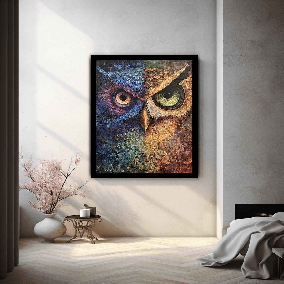 Two Tone Owl Painting 