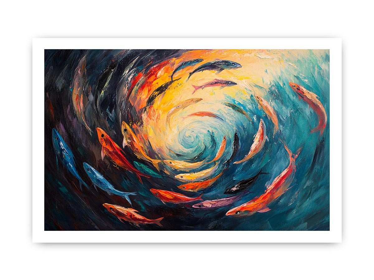 swimming Canvas Painting 