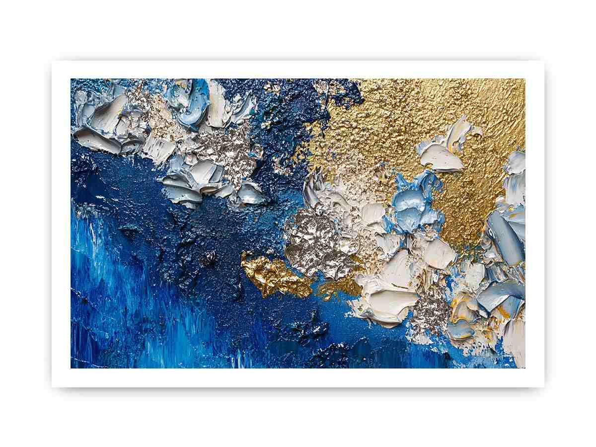 Blue Gold Canvas Painting 