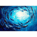 Blue Swim  Oil Painting