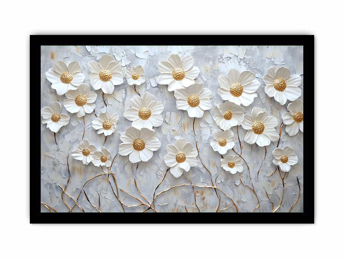White Flowers Canvas Painting 