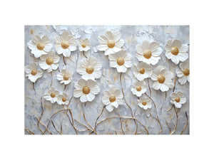 White Flowers  Oil Painting