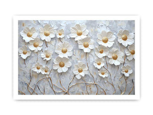 White Flowers Canvas Painting 