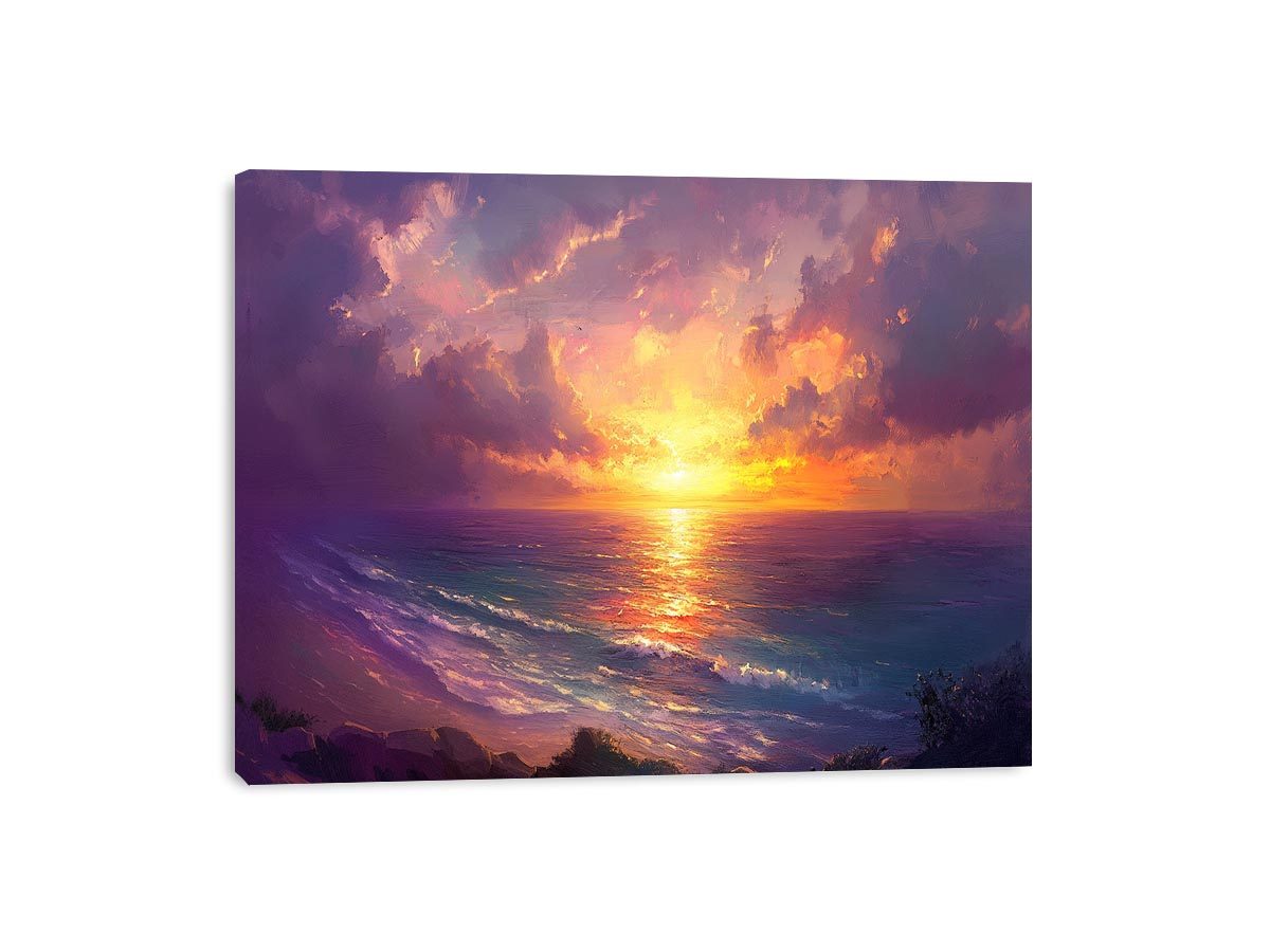 Beach Sunrise Canvas Painting 