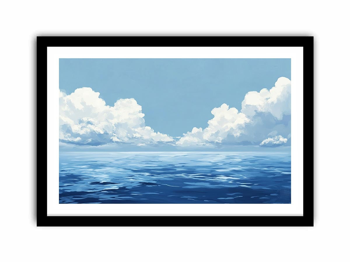 Cloudy Sea Canvas Painting 