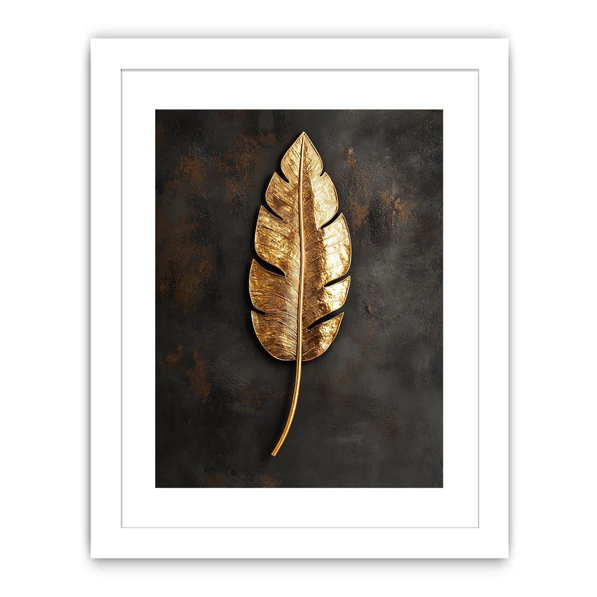 Gold Feather Canvas Painting 