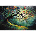Peacock Tree Oil Painting