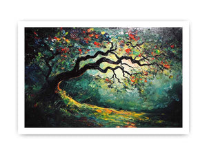 Peacock Tree Canvas Painting 
