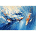 Koi Fish Abstract Oil Painting