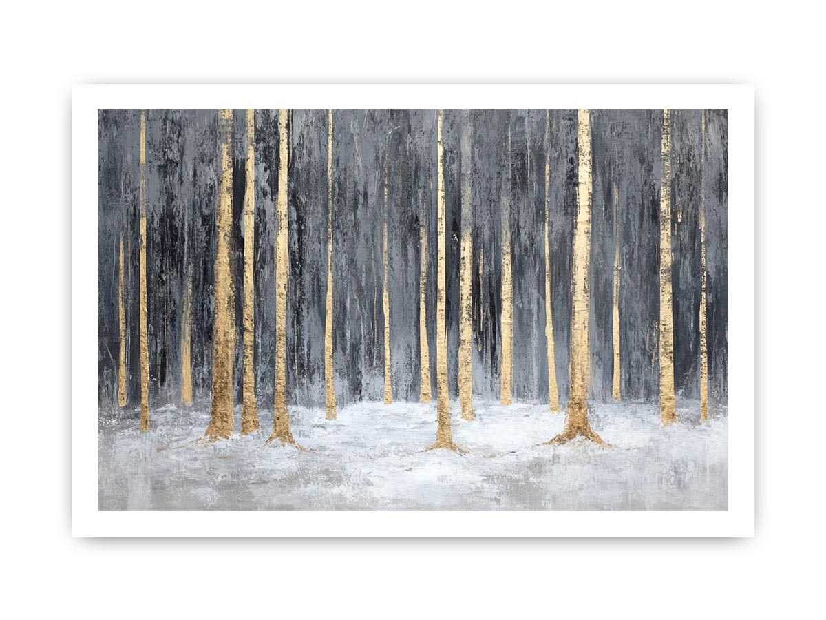 Gold Silver Accents Canvas Painting 