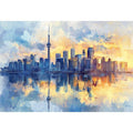 Watercolors Cityscape Oil Painting