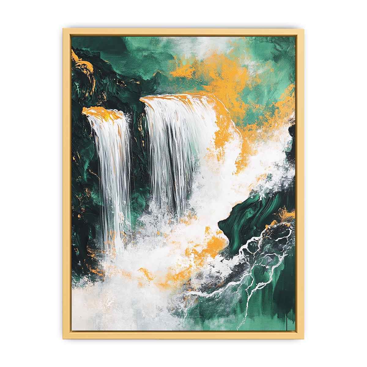 Gold Waterfall  Canvas Painting 