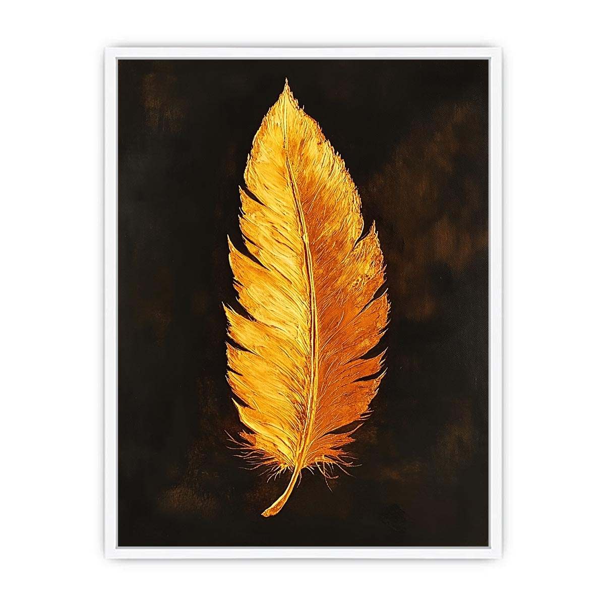 Golden Feather Canvas Painting 