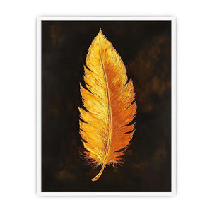 Golden Feather Canvas Painting 