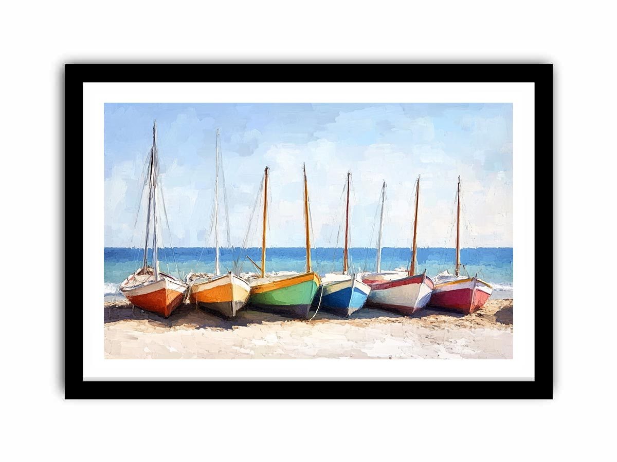Fishing Boats Canvas Painting 