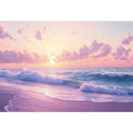 Pink Shore Oil Painting 