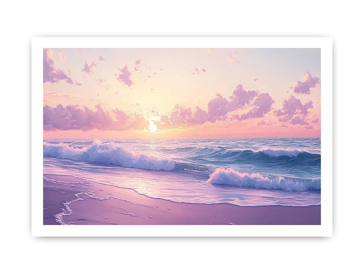 Pink Shore Canvas Painting 
