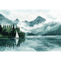 Vintage Lake Oil Painting 