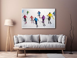 Skiers Canvas Painting 