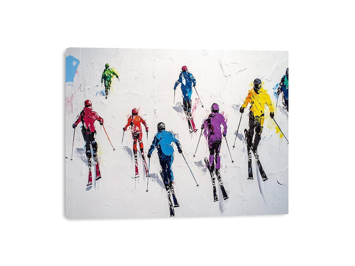 Skiers Canvas Painting 