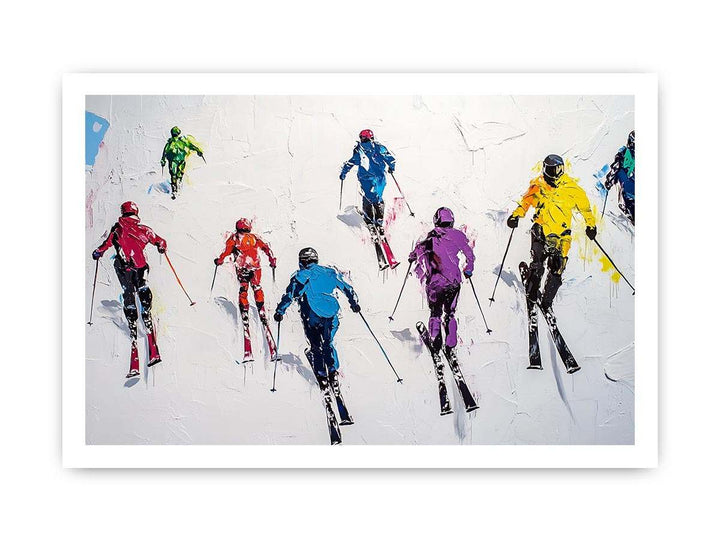 Skiers Canvas Painting 