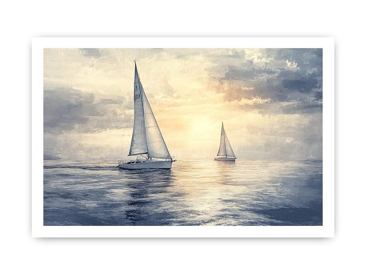 Sailing Yachts III Canvas Painting 