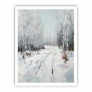 Snow Path Canvas Painting 