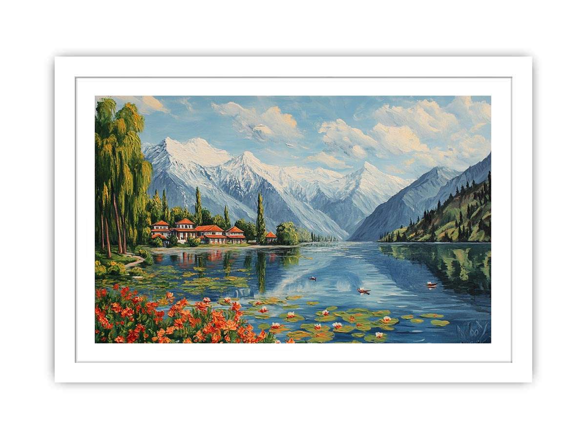Timeless Valleys of Kashmir Canvas Painting 